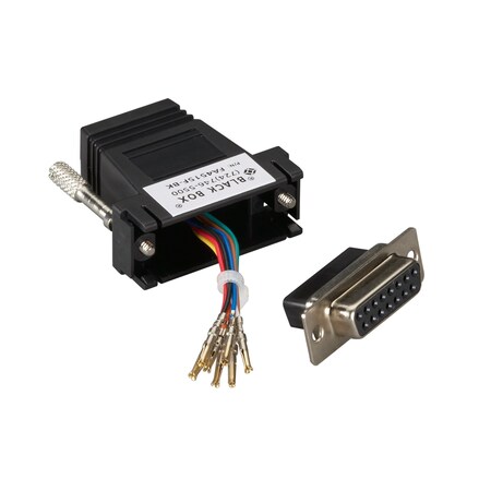 Black Box Modular Adapter Kit (Unassembled), Db15, Female To Rj-45, 8-Wire,  FA4515F-BK